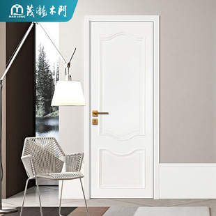 White Water Paint Room Door Simple Mortise and Tenon Structure Bedroom Set Door Feel Delicate Flat Open White Oak Composite Door