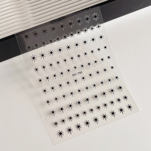 New four mans star nail art stickers black and white exquisite simple Joker thin ligament back glue nail decorations wholesale