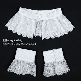 Cross-border Retro French Shirt Embroidered Doll Collar Medieval Men's and Women's Lace White Fake Collar