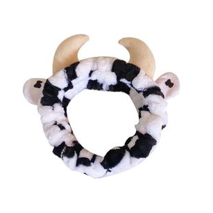 Korean Style Instagram Style Three-Dimensional Cow Hair Band Cute Horn Hair Band Makeup Headband Women's Plush Hair Accessories Cartoon
