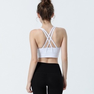 Cross-back Yoga Bra Shock-proof Gather-up Running Yoga Sports Bra Women's Breathable Sling for Summer