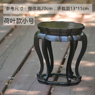 Mahogany Carved Vase Flower Pot Base, Purple Sandalwood Bonsai Flower Stand, Orchid Flower Stand, Solid Wood Round Square Fish Tank Shelf