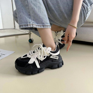 Torre Shoes Women's 2025 New Autumn Internet Celebrity Thick Bottom Increased Casual Shoes Women's All-match Explosions Breathable sneaker