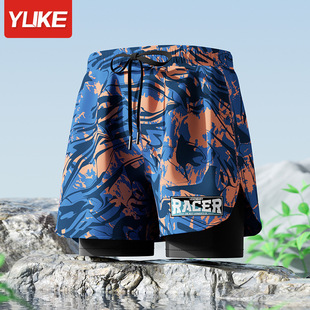 Adult swimming trunks men's boxer five-point swimsuit suit anti-embarrassment new professional beach adult swimming equipment
