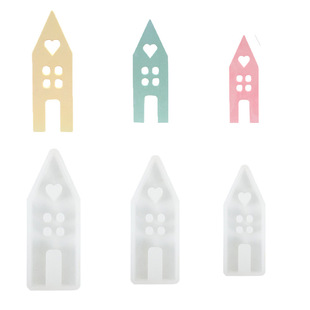 New small house silicone mold warm family plaster small ornaments DIY aromatherapy candle bedside decoration