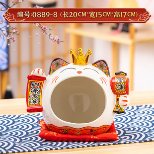 Creative housewarming storage ornaments tissue box white cat Lucky Cat toothpick ashtray candy tray gift