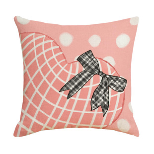 temu cross-border new pink printed pillow case girl heart pillow home decoration atmosphere cushion sofa pillow