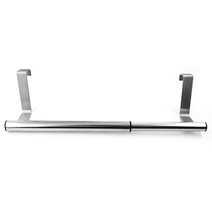 Stainless steel horizontal bar retractable towel rack punch-free cabinet door back rag rack movable retractable hanging rod