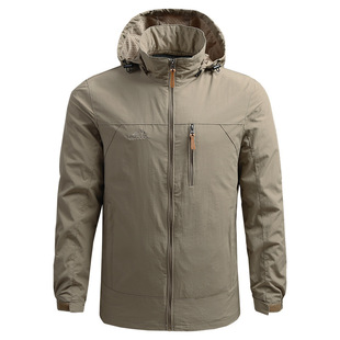 2020 Jacket Men's Spring and Autumn Thin Outdoor Charge Jacket Youth Hooded Loose plus size Casual Coat Jacket