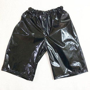 Children's costume dance pants loose bright five-point straight pants slightly elastic