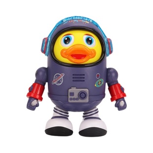 Shake the sound of the same singing and dancing space duck toy swing electric robot boys and girls children 0-1 years old