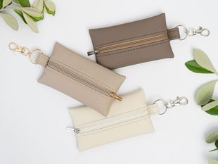 Japanese and Korean Style Leather Coin Purse Small Bag with Tissue Paper Storage Bag Zipper Card Bag Pocket Tissue Box Wet Tissue