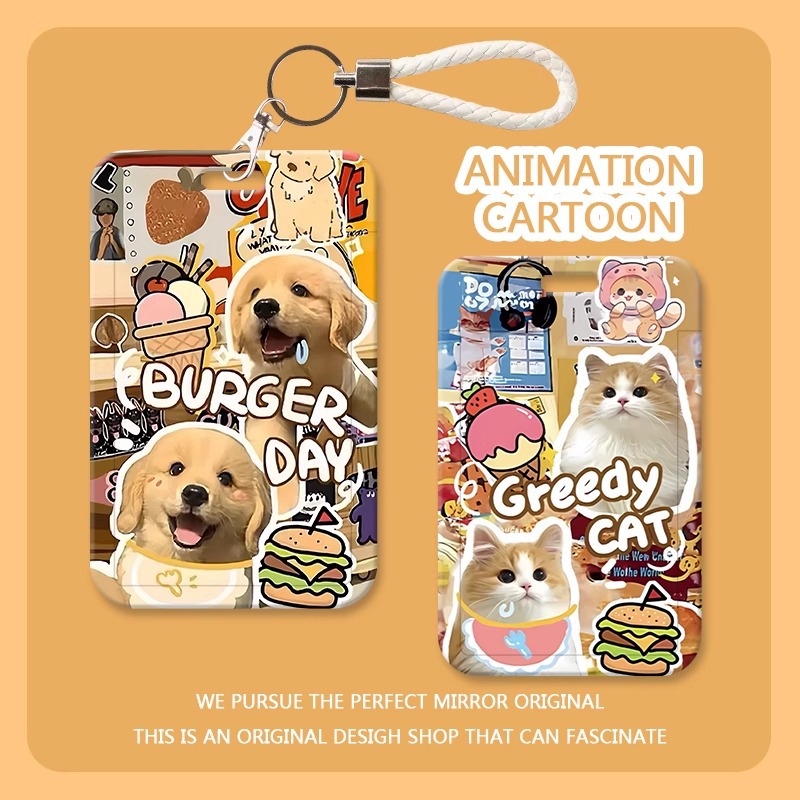 Mcdonald's Golden Retriever Cat Student Id Cover Canteen Meal Card Badge Card Cover Campus Card Bus Guangzhou Metro Door