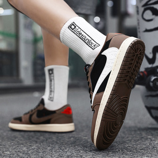 Panda son men's dunkaj1 women's direct shoes barb factory genuine goods Putian board shoes aj shoes low-top black warrior