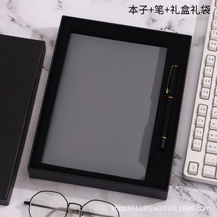 Wholesale A5 Notebook Gift Box Set Thick Soft Leather Business Office Diary Meeting Notepad Can Be Printed with LOGO