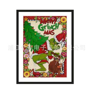 Christmas diy framed handmade stickers brick and stone painting cross-border thermal mining indoor decorative painting factory wholesale