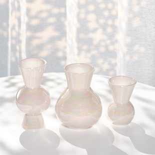 Shumen ins light luxury colorful Nordic creative simple ceramic dried flower vase water-keeping home living room flower arrangement ornaments