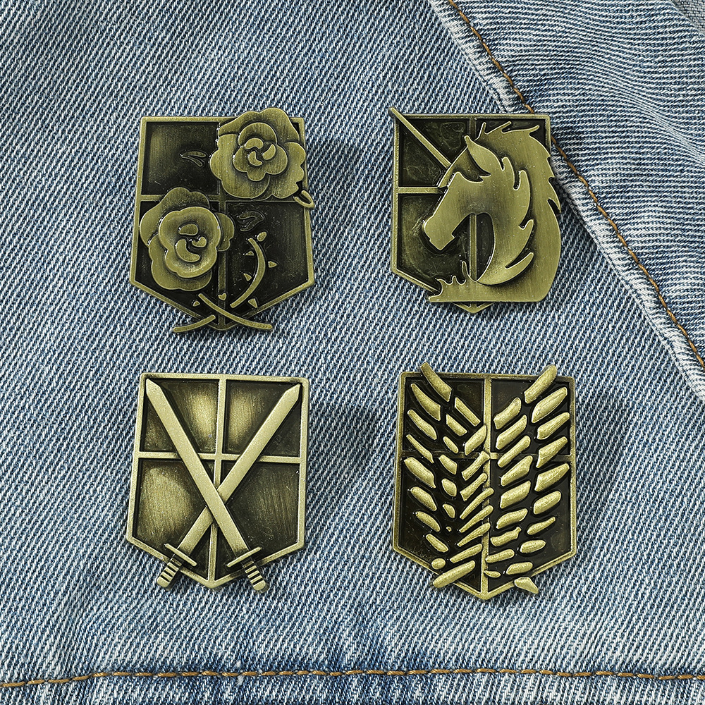 Cross-border Explosions Animation Attack Giant brooch Guards Rose Law Enforcement One-horned brooch Pin Badge