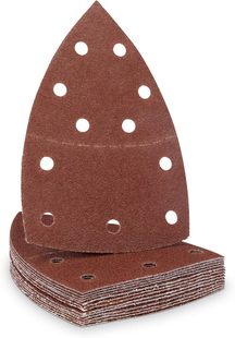 Cross-Border Hot Selling Triangular 11-Hole Back Velvet Sandpaper 152*105mm Mouse-Shaped Export Brushed Flocking Sandpaper Wholesale