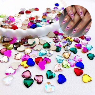 Плоское Персиковое сердце стекло Diamond Love аксессуары для ногтей Мобильный телефон прилипание Diamond DIY аксессуары для ногтей аксессуары для волос Материал Пакет