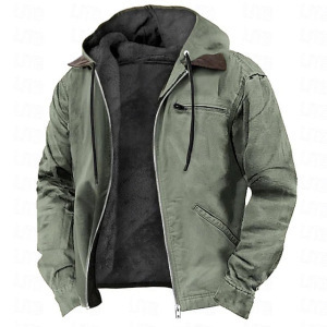 2024 Europe and the United States cross-border winter explosions solid color hooded vests 3D digital printing loose brown pocket cotton-padded jacket