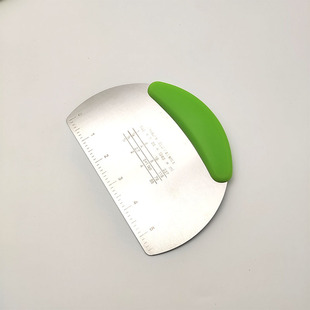 Stainless steel dough cutter flour with scale rice rolls scraper 430 semicircle cut baking cross-border scraper
