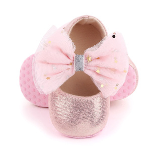 0-1 year old toddler shoes spring and autumn women's baby shoes gauze bow soft bottom comfortable princess baby shoes 2650