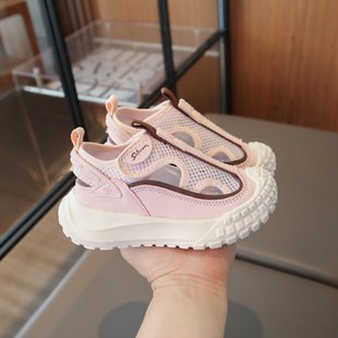 Children's Sports Mesh Shoes 2025 Summer New Arrival Hollow Breathable Men's Shoes Korean Style Girls' Sandals Casual Shoes