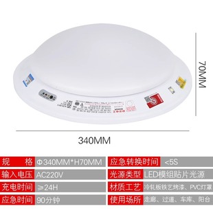 Minhua led fire emergency ceiling lamp sound and light control staircase human body infrared sensor lamp power failure lighting bread lamp