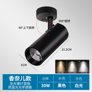 led ceiling spotlight clothing store exhibition hall household Open-mounted adjustable angle track light spotlight