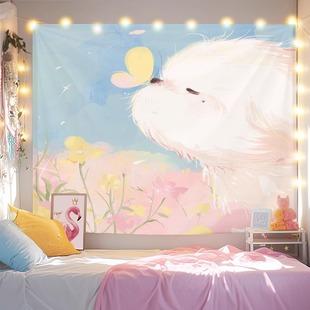 Original Cartoon Cure Cute Puppy Bedroom Background Cloth Wall Cloth Live Tapestries Bedside Decorative Painting Cloth