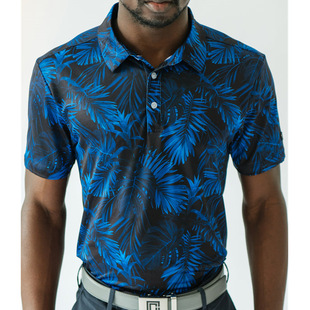 2023 cross-border European and American new men's 3D digital printing business casual simple short sleeve lapel polo shirt