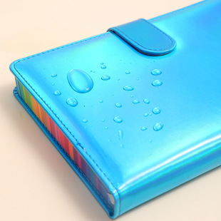 a5 cross-border foreign trade for laser magic color leather notebook custom buckle loose-leaf notepad thickened wholesale
