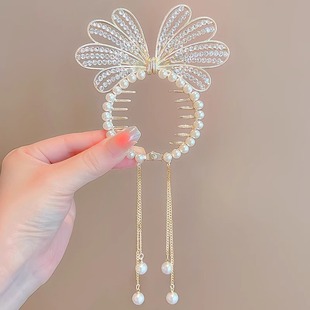 Children's Balls Hair Buckle Grab Clip Advanced Sense Horse Tail Tassel Hairpin Hair Accessories Disc Hair Artifact Super Fairy Horse Tail Buckle