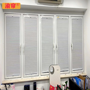 Punch-Free Kitchen and Bathroom Adjustable Blinds, Inner-Opening Curtains, Waterproof Honeycomb Curtains, Blackout and Heat-Insulating Accordion Curtains