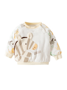 Baby's Sweatshirt Thickened Baby's Cartoon Crewneck Jacket for Boys and Girls Autumn and Winter Baby's Going-out Warm Sweatshirt Winter Clothes