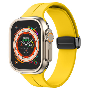 Для Apple watchS8 7 6 5 Ultra apple 1-8 поколение Apple Магнитная Складная пряжка силиконовый ремешок