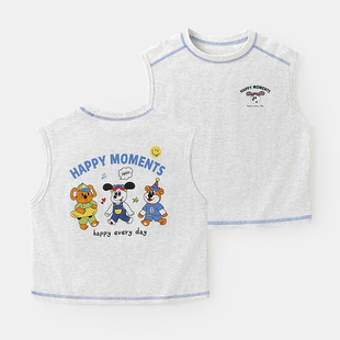 Boys' Cartoon Printed Vest Summer Summer Children's Children's Baby Casual Vest Summer New Fashion U16082