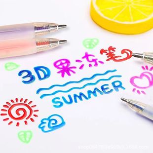 3D Jelly Pen Internet Red Pen ins High Color Value Student Juice Pen Hand Account Pen Color Mark Pen Multi-color Pen