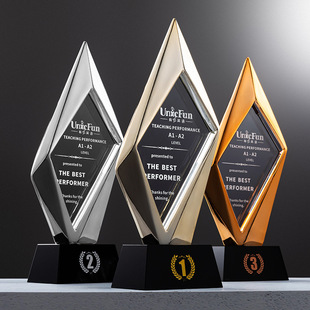 Creative New Resin Trophy Making Year of the Dragon Gold, Silver and Copper Resin Ornaments Outstanding Employees Creative Gift Factory Wholesale