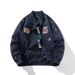 Cross-border Fashion Spring and Autumn American National Tide Embroidered Baseball Suit Men's Coat Winter Thickened Casual Aviator Jacket Women