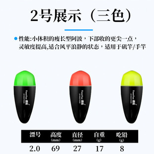 Jacqui Apollo Floating Electronic Luminous Apo Floating Ticket Luminous Double Color Night Fishing Muscle Fishing Floating Sea Fishing Apo Long-cast Floating