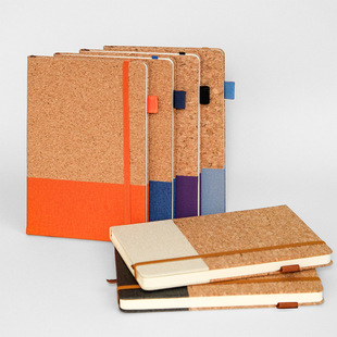 Cross-border A5 cork creative pu environmental protection wheat straw stitching notebook business office notebook suit l