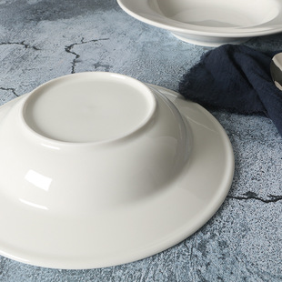 [A Brand Guipin] White Straw Hat Bowl Spaghetti Plate [High-end New Bone China] Corn Soup Plate UFO Plate