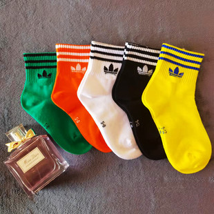 Adidas Clover Kidsren's Socks Summer Thin Boys and Girls Mid-Tube Boys and Babies Students Spring & Fall Kidsren's Socks Big Kidsren