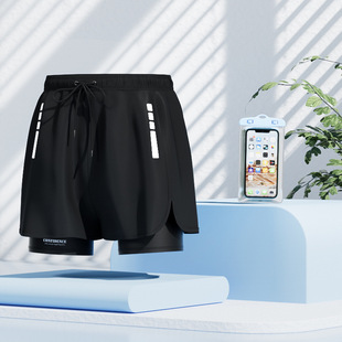 Swimming trunks men's anti-embarrassment 2025 new quick-drying plus size boxer swimsuit professional hot spring swimming full set of equipment