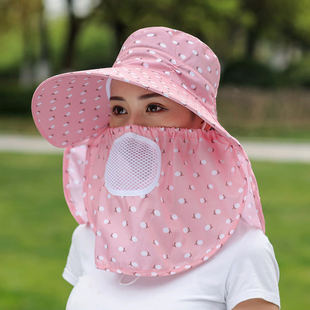 Shawl Sunscreen Hat Children's Summer Outdoor Anti-ultraviolet Air Top Hat Widened Big Hat Brim Riding Face Sun Hat
