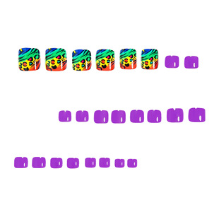 Bohemian Pink Rose Toe Nail Manicure Sweet Cool Purple Spot Pattern New Wearable Nail Wholesale