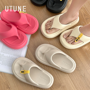 Premium Thick Bottom Flip Flops Women's Summer Outfit Flip Flops High-rise Non-slip Bathroom Bathing Beach Seaside Swimming