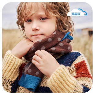 KK Tree Children's scarf boys baby scarf girls autumn and winter warm windproof neck protection wool class A antistatic
